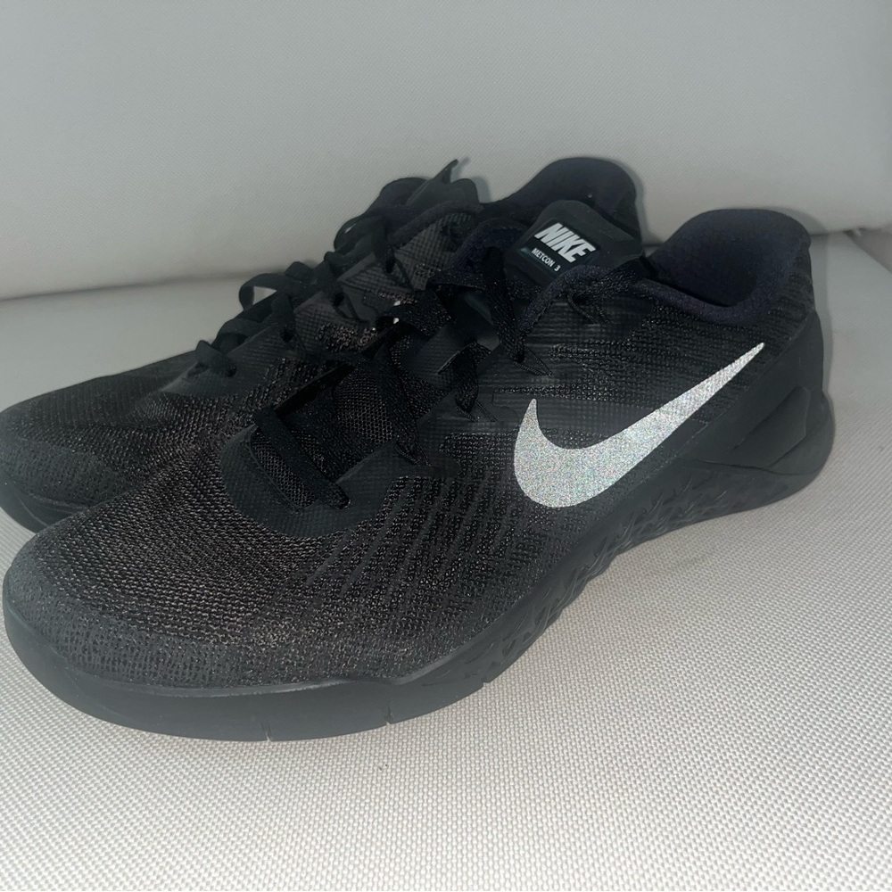 Nike Black Mesh Sneakers with White Logo